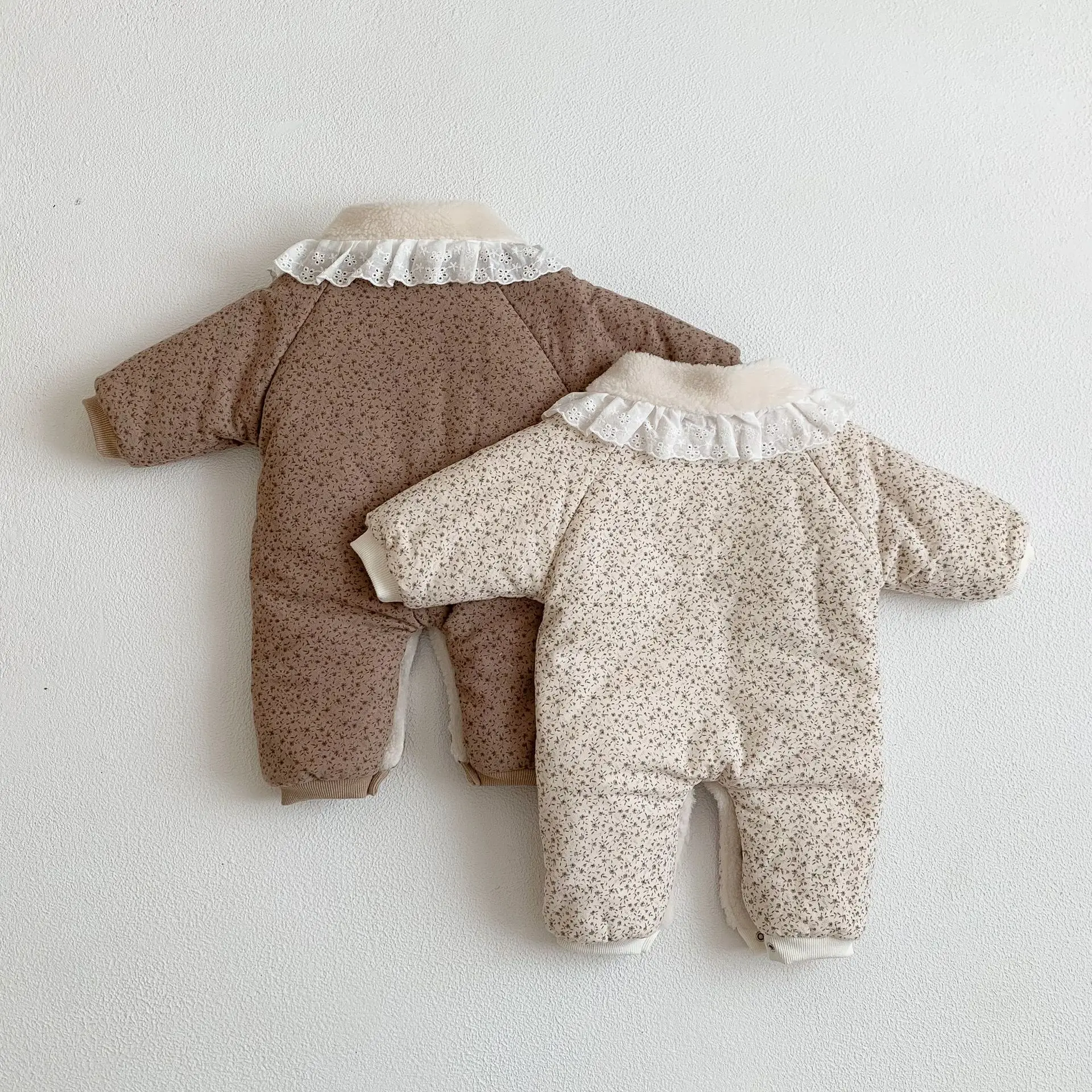 2026 Winter Plush Thicken Baby Romper Toddler Girls Boys Jumpsuit One-Pieces Bodysuits Baby Padded Thickened Crawling Suit