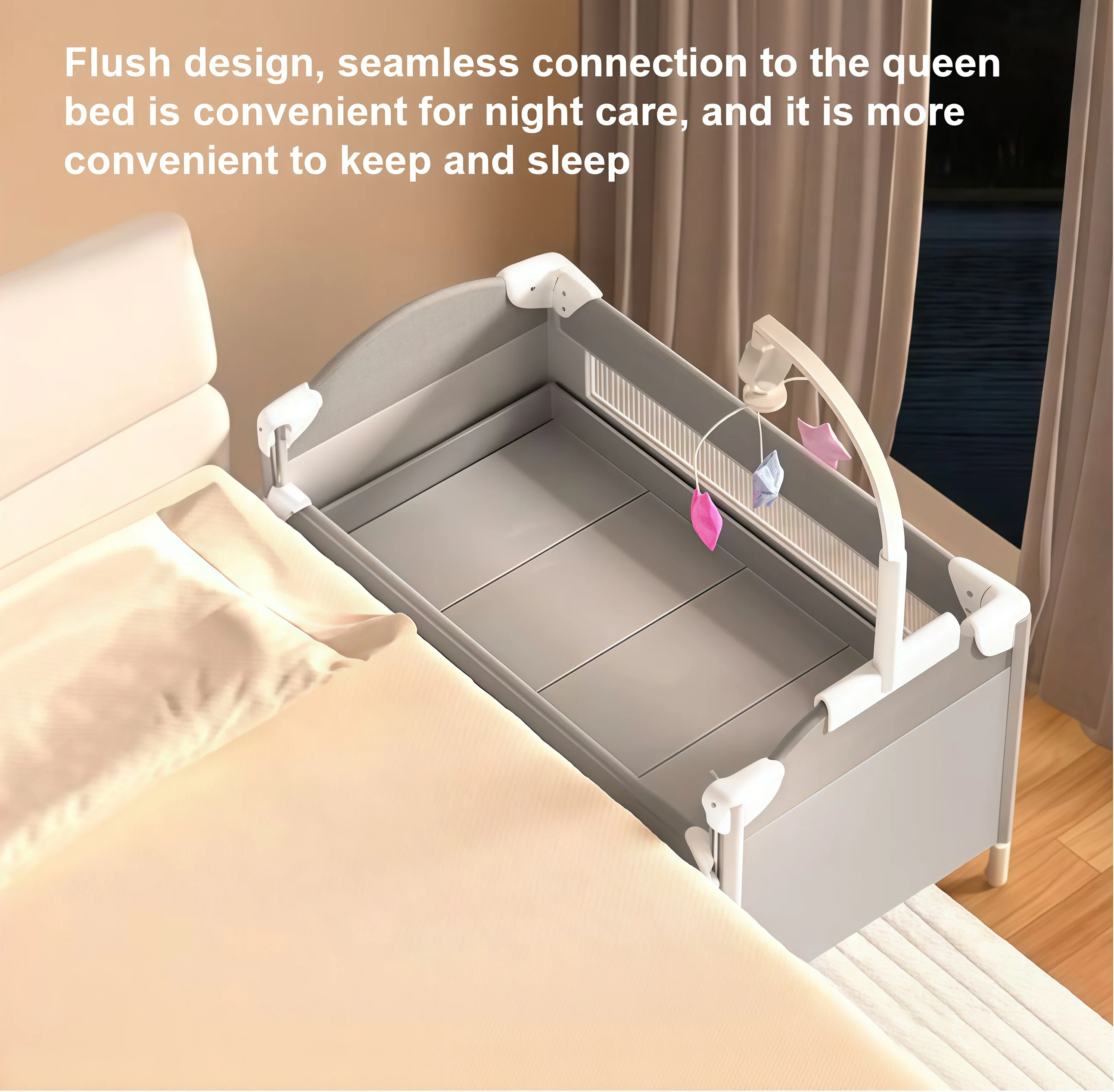 Newborn Baby Crib Portable Baby Crib Foldable Baby Bed Baby Cot Baby Bed Travel Cot Baby Playard Baby Bassinet Cradle for Newborns Cribs for Baby Nursery Center Baby Cot Bed, One-Touch Fold 3-Level Height Mesh Changing Station Storage Wheels