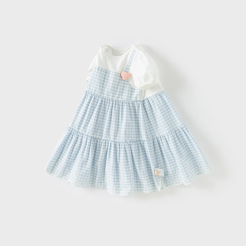 Dave Bella Girls Baby Dress Summer Fashion Casual Sweet Cute Print Kids Cotton Thin Princess Dress Cool Party Outdoor DB2251296