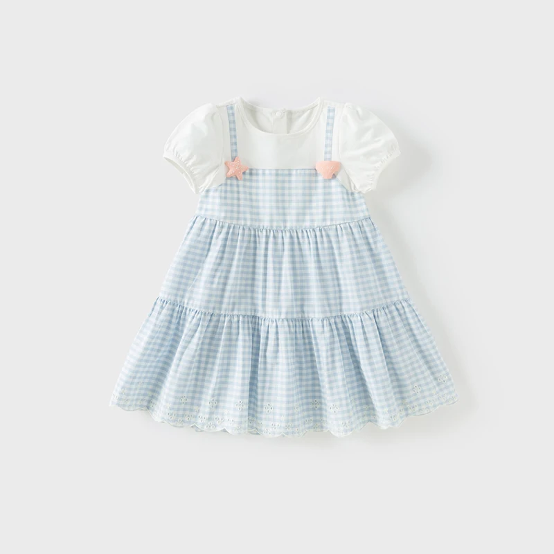 Dave Bella Girls Baby Dress Summer Fashion Casual Sweet Cute Print Kids Cotton Thin Princess Dress Cool Party Outdoor DB2251296
