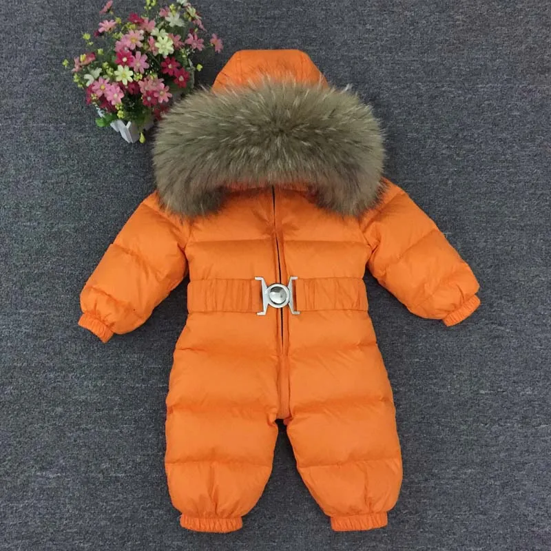Russian Winter -30 Degree Baby Rompers Thick Down Boys Costume Girls Warm Snowsuit Kid Jumpsuit Toddler Outerwear Baby Wear
