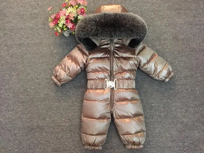 Russian Winter -30 Degree Baby Rompers Thick Down Boys Costume Girls Warm Snowsuit Kid Jumpsuit Toddler Outerwear Baby Wear