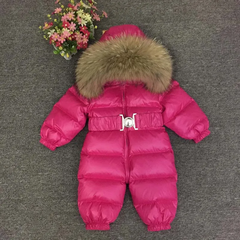 Russian Winter -30 Degree Baby Rompers Thick Down Boys Costume Girls Warm Snowsuit Kid Jumpsuit Toddler Outerwear Baby Wear