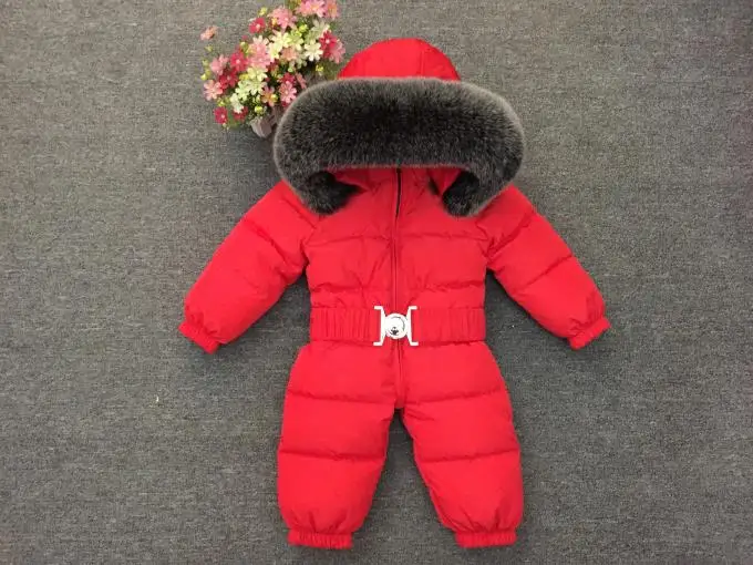 Russian Winter -30 Degree Baby Rompers Thick Down Boys Costume Girls Warm Snowsuit Kid Jumpsuit Toddler Outerwear Baby Wear