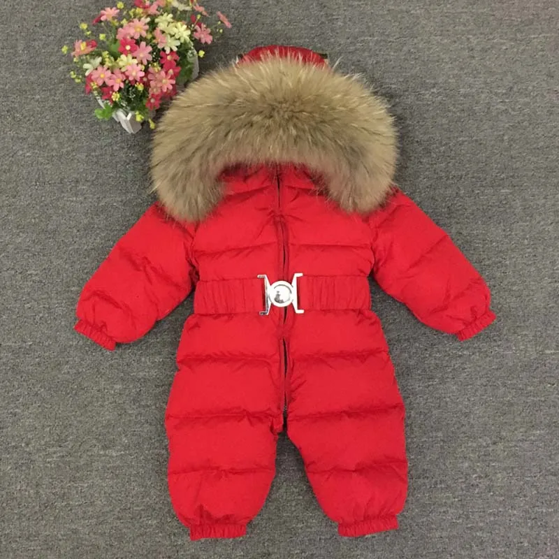 Russian Winter -30 Degree Baby Rompers Thick Down Boys Costume Girls Warm Snowsuit Kid Jumpsuit Toddler Outerwear Baby Wear