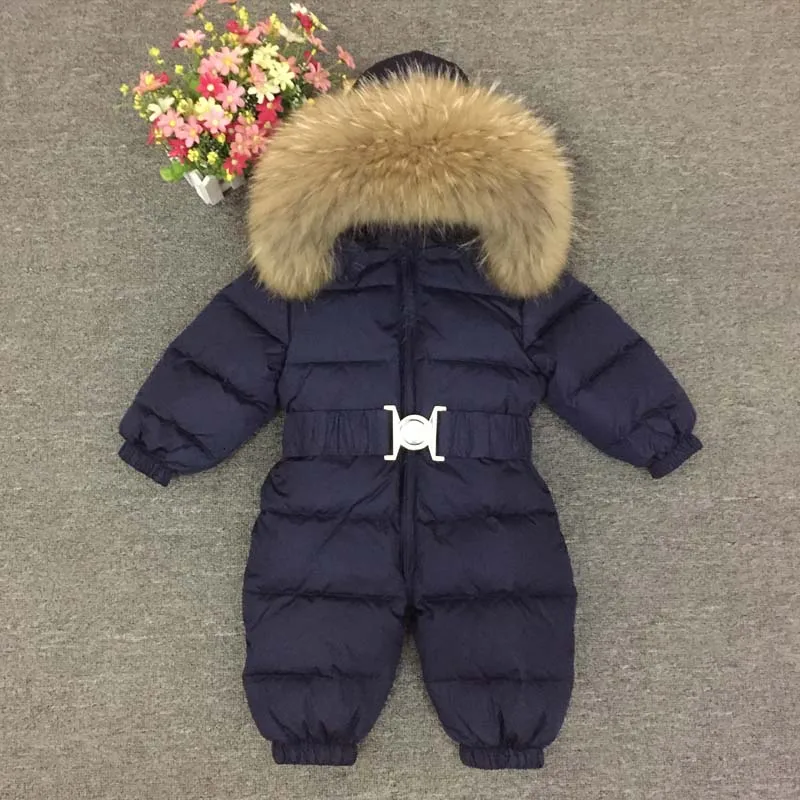Russian Winter -30 Degree Baby Rompers Thick Down Boys Costume Girls Warm Snowsuit Kid Jumpsuit Toddler Outerwear Baby Wear