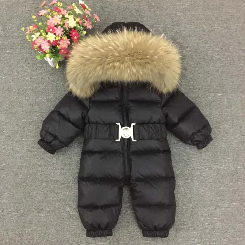 Russian Winter -30 Degree Baby Rompers Thick Down Boys Costume Girls Warm Snowsuit Kid Jumpsuit Toddler Outerwear Baby Wear