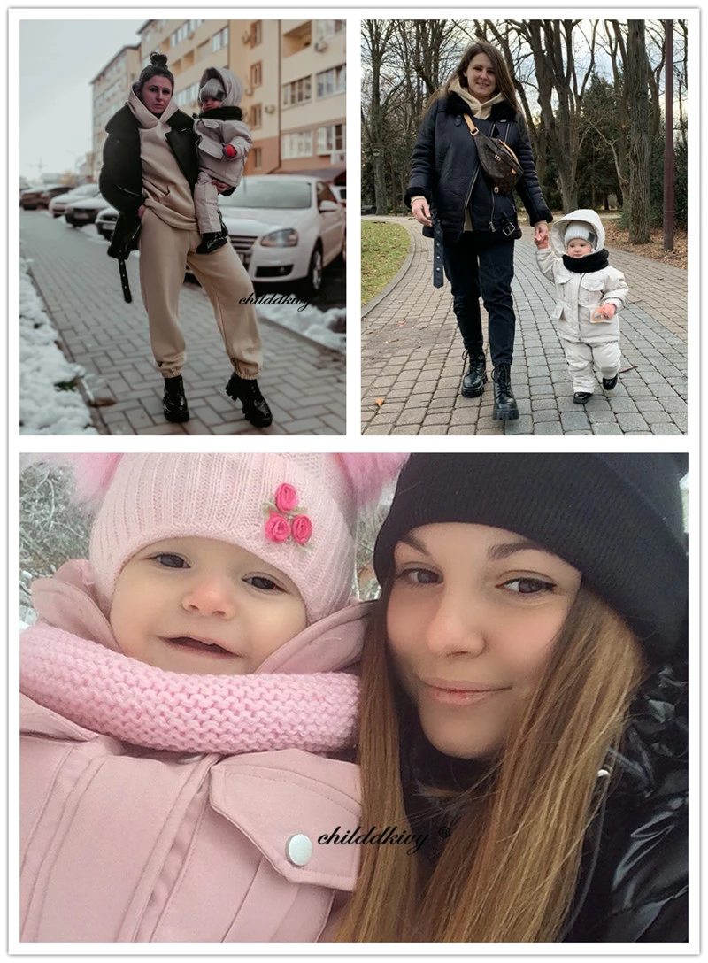 2pcs Set Children Winter Down Jacket and Jumpsuit for Baby Thicken Jacket for Girls Coat Warm Real Fur Collar Boys Snowsuit 0-4Y