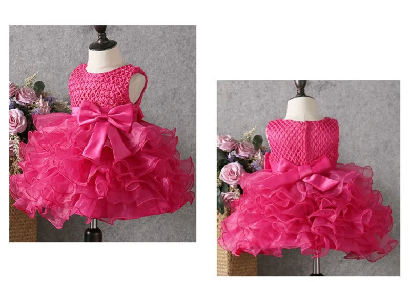 Baby Girl Princess Dress Pearl Infant Toddler Girl layered Vintage Vestido Party Birthday Ball Gown Xmas Baby Clothes 1-7Y
