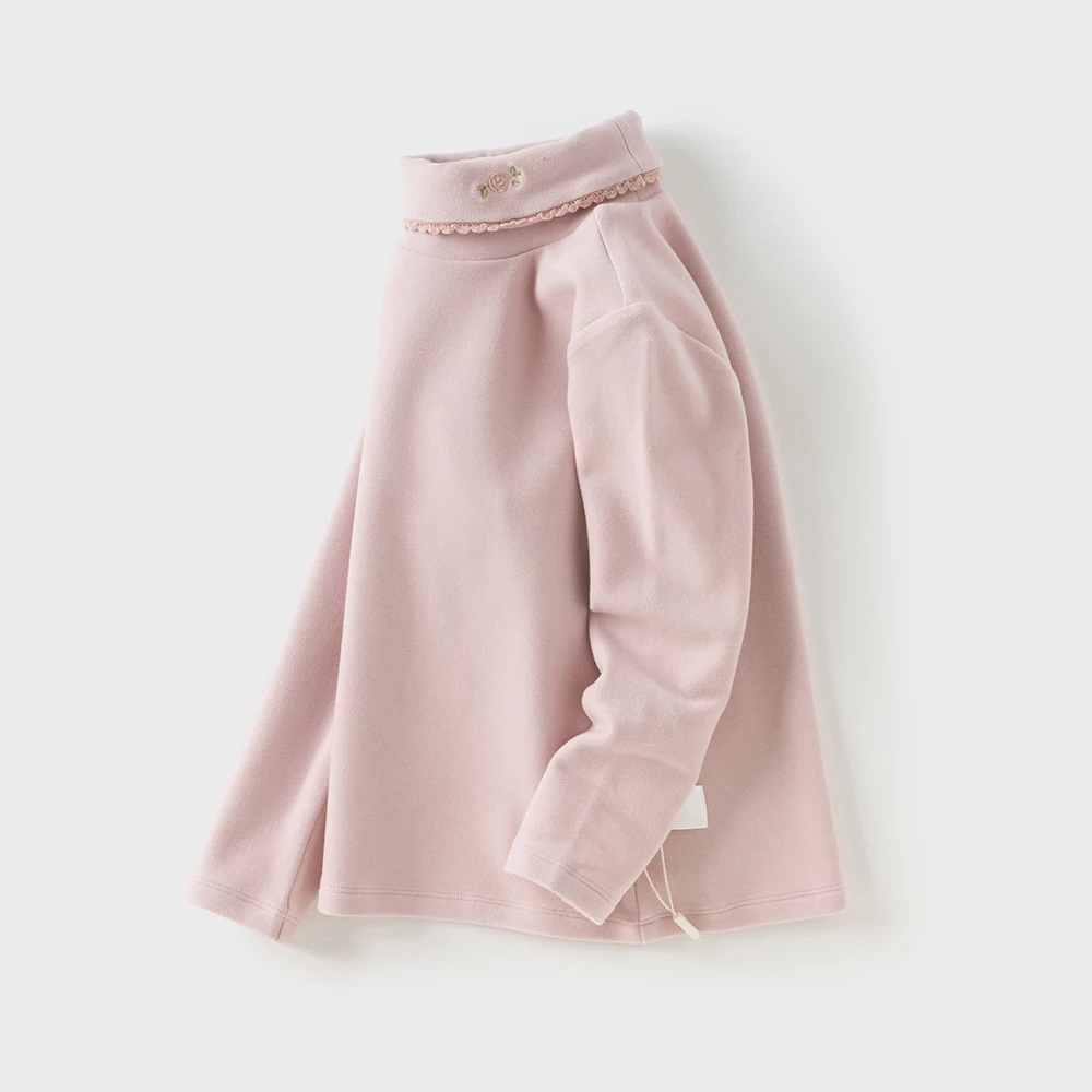 Dave Bella Children T-shirts Girls Baby Autumn Winter Fashion Casual Half High Collar Long sleeves Girls Base Layers DB4253764