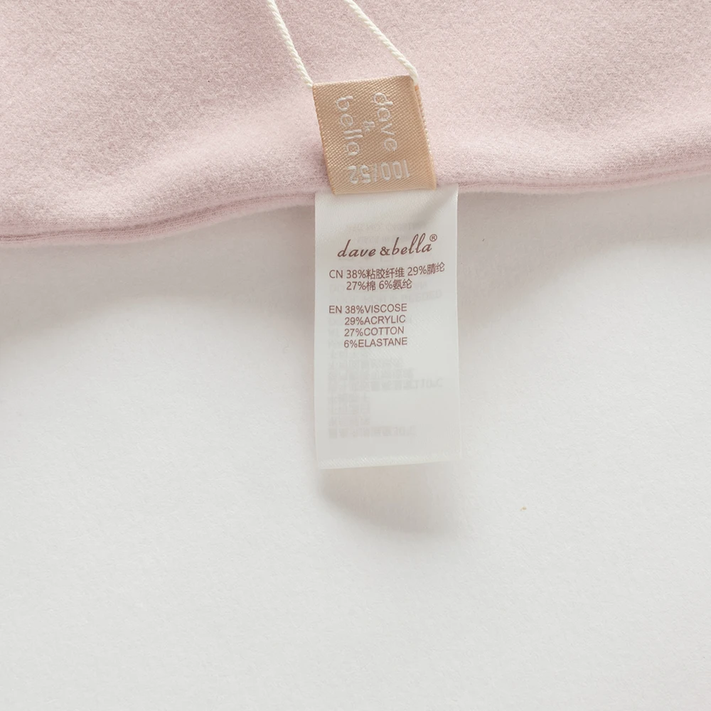 Dave Bella Children T-shirts Girls Baby Autumn Winter Fashion Casual Half High Collar Long sleeves Girls Base Layers DB4253764