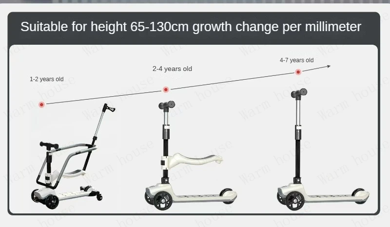 4in1 baby stroller Scooter Baby Foldable Yo-yo Car 2-7 Years Old Can Sit and Ride Multifunctional Children's trolley car