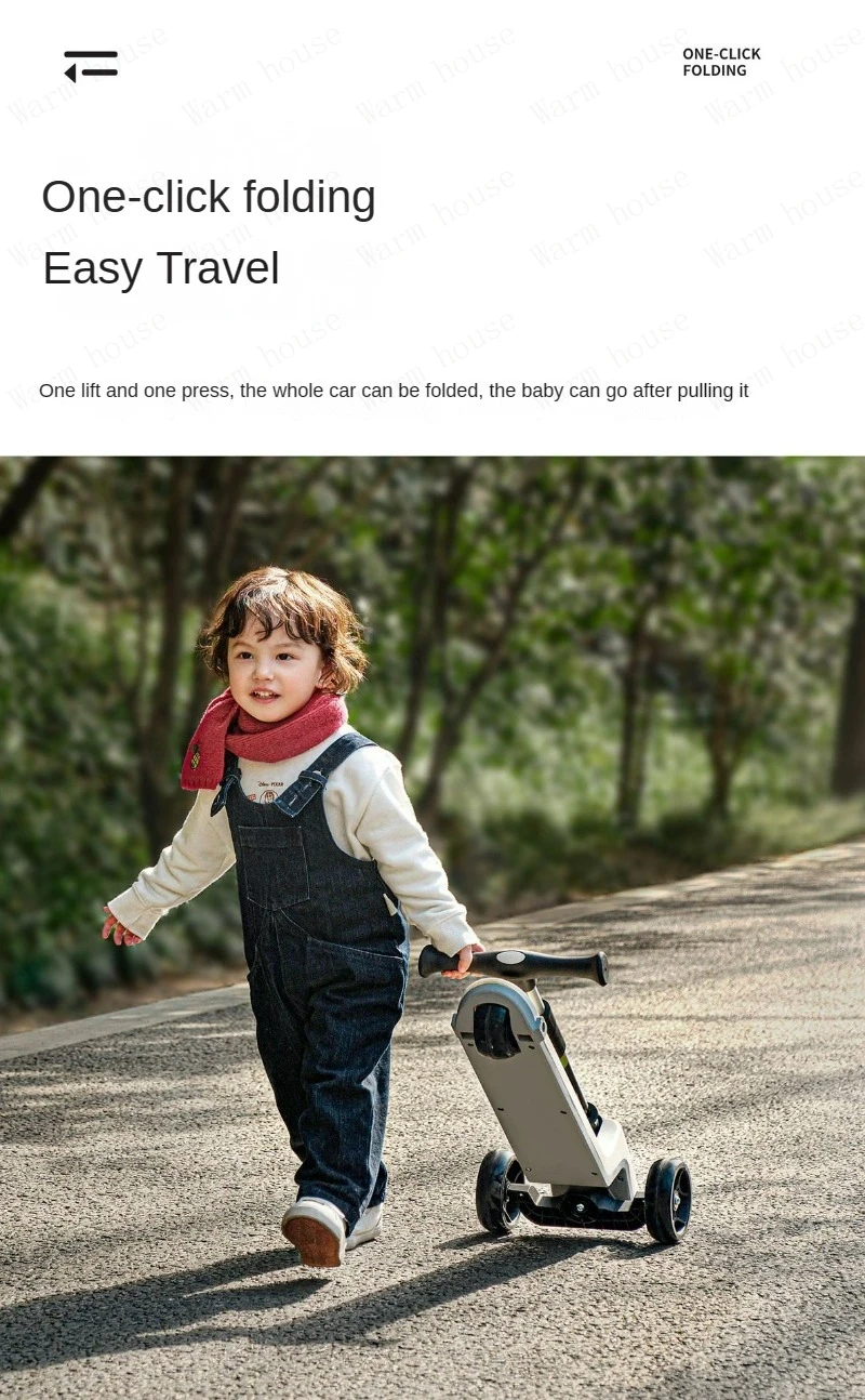 4in1 baby stroller Scooter Baby Foldable Yo-yo Car 2-7 Years Old Can Sit and Ride Multifunctional Children's trolley car