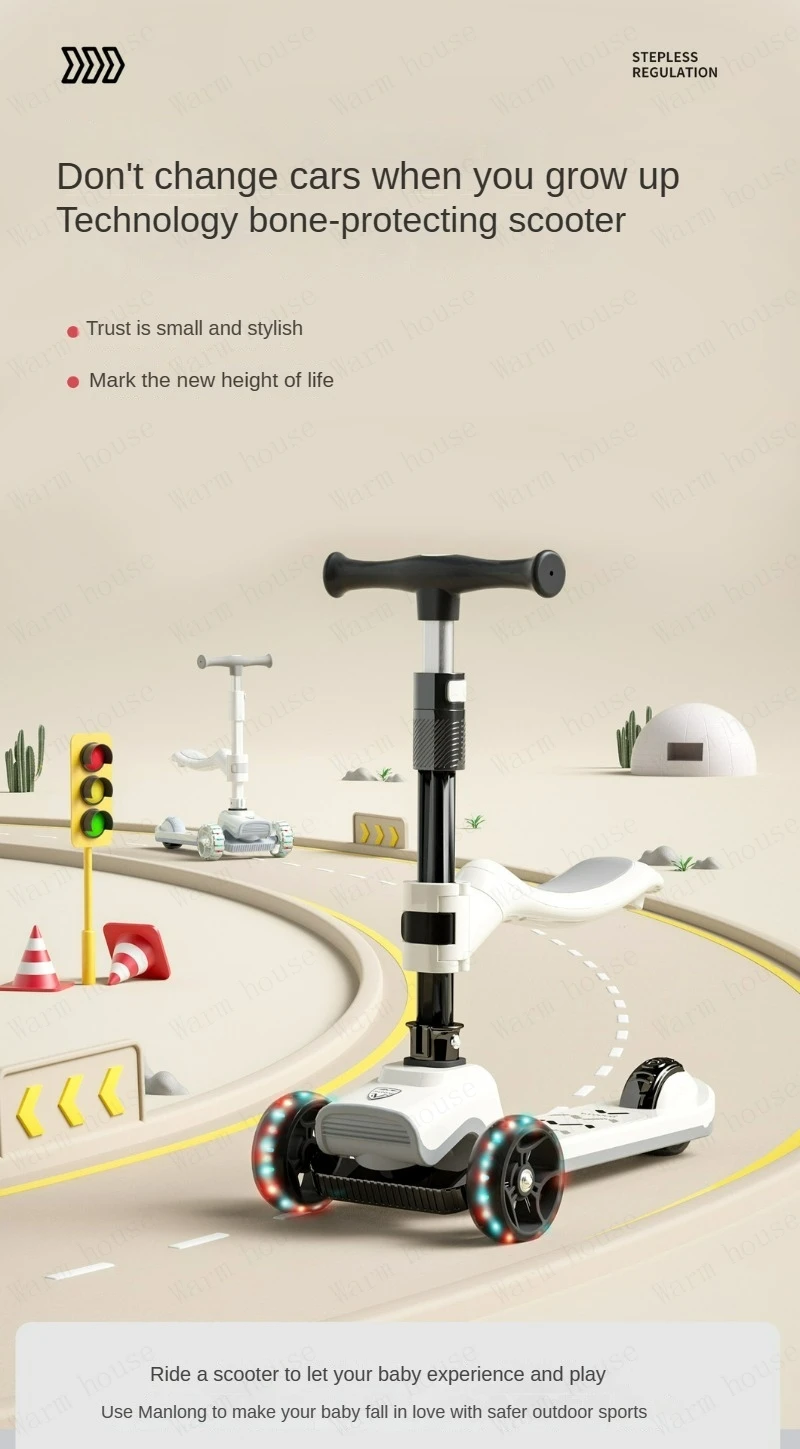 4in1 baby stroller Scooter Baby Foldable Yo-yo Car 2-7 Years Old Can Sit and Ride Multifunctional Children's trolley car