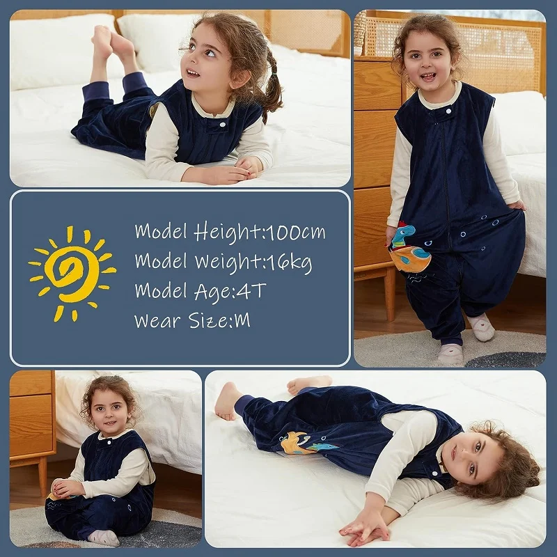 MICHLEY Cartoon Children Baby Sleeping Bag Sack With Feet Sleeveless Sleepwear sleepsack Pajamas For Girls Boys Kids Unisex 1-6T