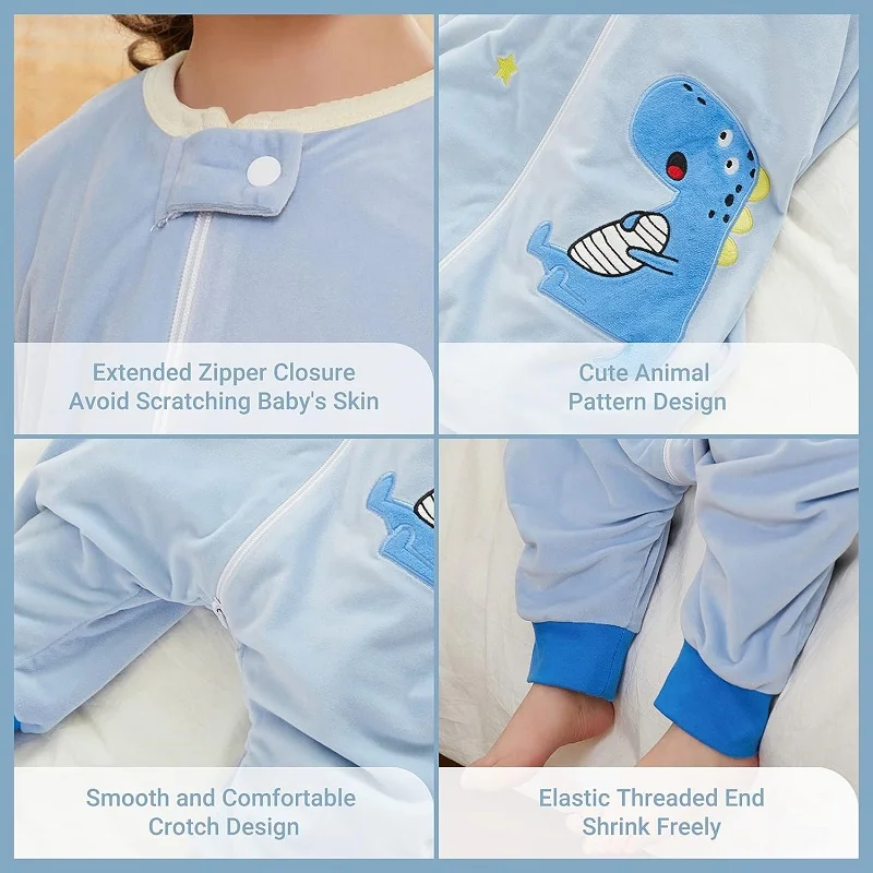 MICHLEY Cartoon Children Baby Sleeping Bag Sack With Feet Sleeveless Sleepwear sleepsack Pajamas For Girls Boys Kids Unisex 1-6T