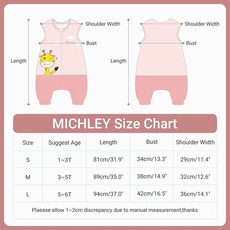 MICHLEY Cartoon Children Baby Sleeping Bag Sack With Feet Sleeveless Sleepwear sleepsack Pajamas For Girls Boys Kids Unisex 1-6T