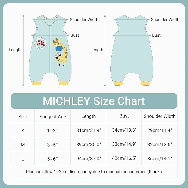 MICHLEY Cartoon Children Baby Sleeping Bag Sack With Feet Sleeveless Sleepwear sleepsack Pajamas For Girls Boys Kids Unisex 1-6T
