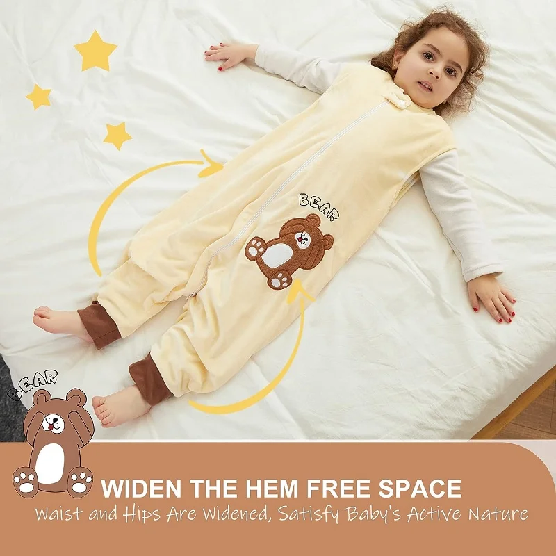 MICHLEY Cartoon Children Baby Sleeping Bag Sack With Feet Sleeveless Sleepwear sleepsack Pajamas For Girls Boys Kids Unisex 1-6T
