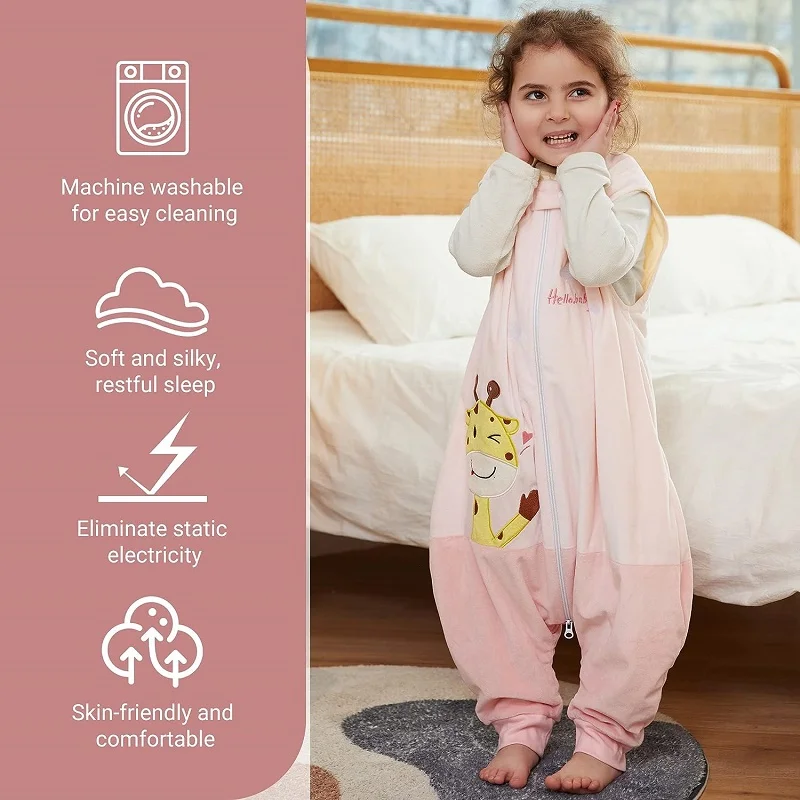 MICHLEY Cartoon Children Baby Sleeping Bag Sack With Feet Sleeveless Sleepwear sleepsack Pajamas For Girls Boys Kids Unisex 1-6T