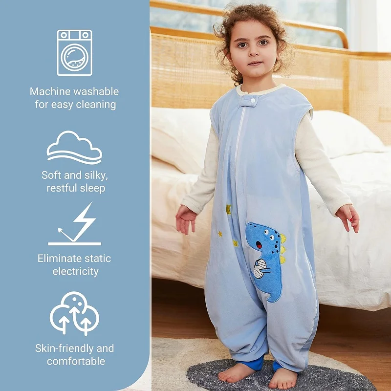 MICHLEY Cartoon Children Baby Sleeping Bag Sack With Feet Sleeveless Sleepwear sleepsack Pajamas For Girls Boys Kids Unisex 1-6T