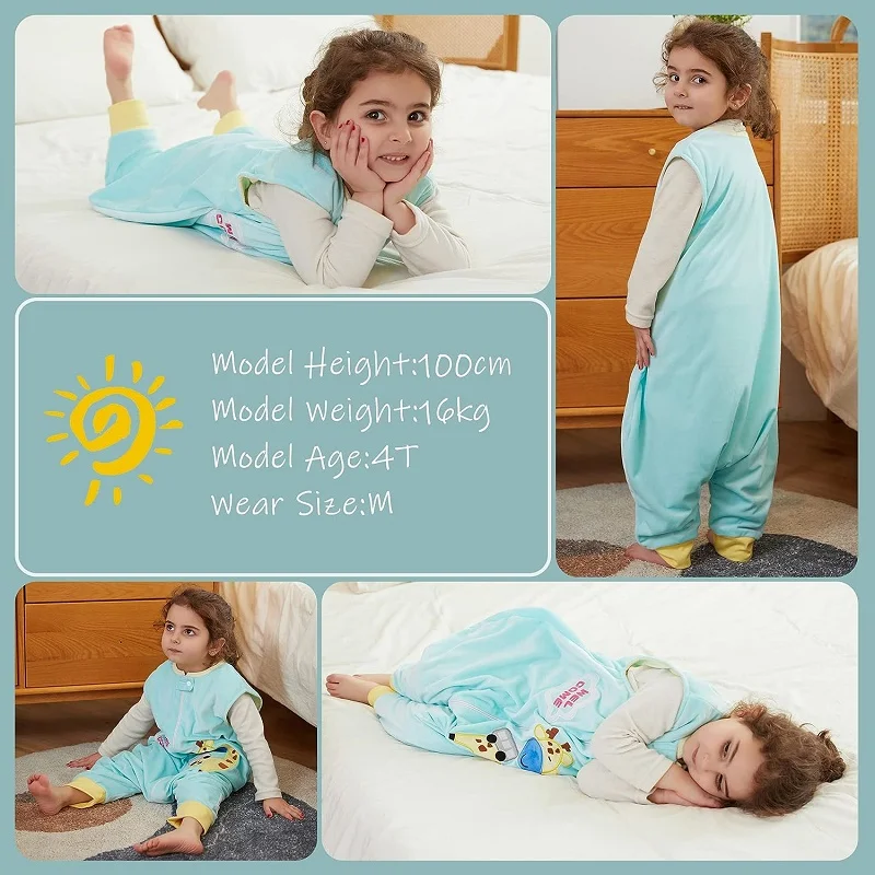 MICHLEY Cartoon Children Baby Sleeping Bag Sack With Feet Sleeveless Sleepwear sleepsack Pajamas For Girls Boys Kids Unisex 1-6T