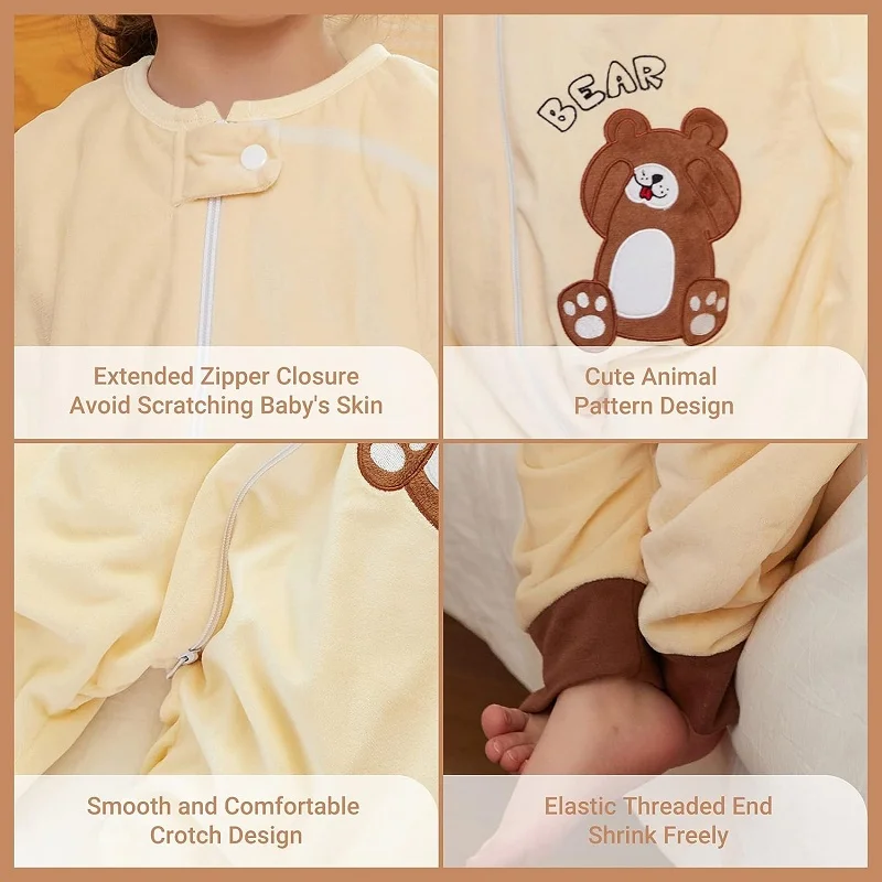 MICHLEY Cartoon Children Baby Sleeping Bag Sack With Feet Sleeveless Sleepwear sleepsack Pajamas For Girls Boys Kids Unisex 1-6T