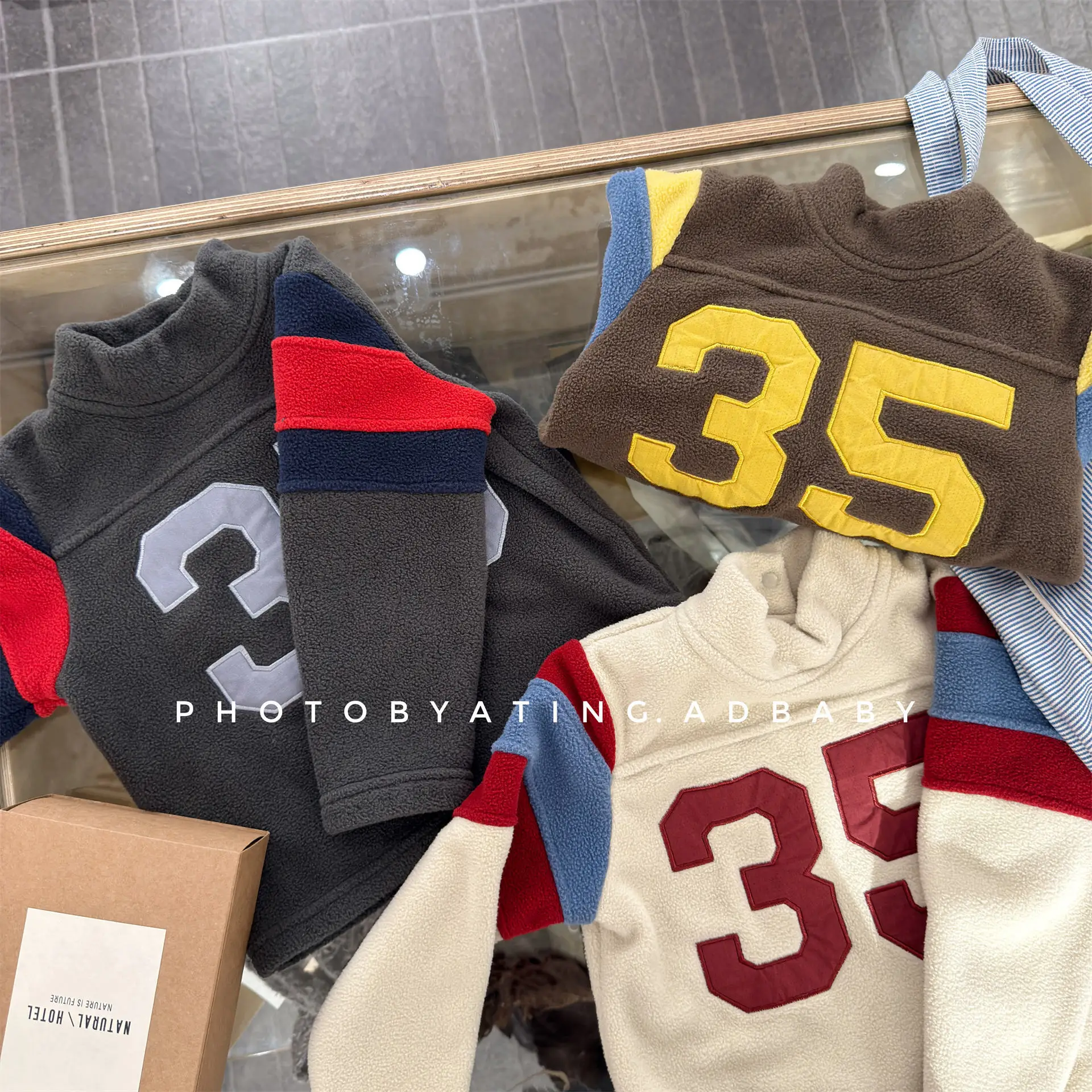 2025 Winter New Children Fleece Sweatshirt Baby Fashion Letter Tops Boys Girls Warm Pullover Baby Long Sleeve Casual Sweatshirt