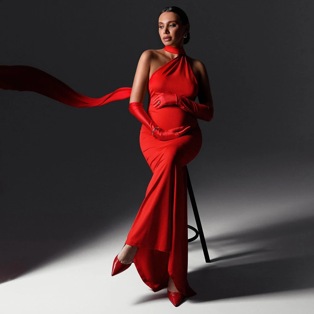 Pregnant Babyshower Clothes Women Evening Outfit Sexy Backless Maternity Dress For Photoshoot Pregnancy Bodycon Photography Gown