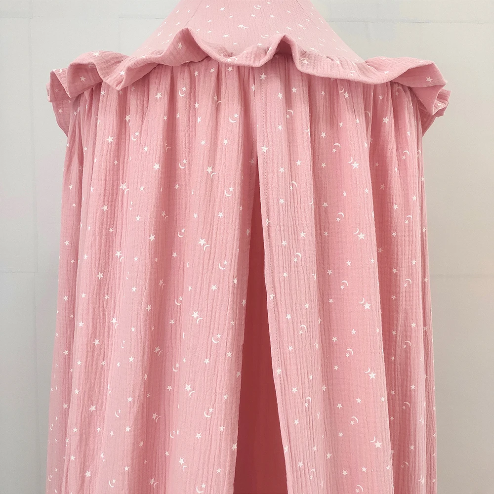 OEKO-Tex Certificated Premium Muslin 100% Cotton Bed Baldachin Hanging Play Canopy for Baby Kids Room