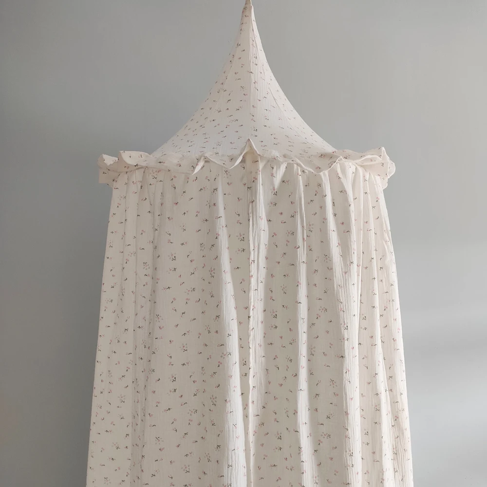OEKO-Tex Certificated Premium Muslin 100% Cotton Bed Baldachin Hanging Play Canopy for Baby Kids Room