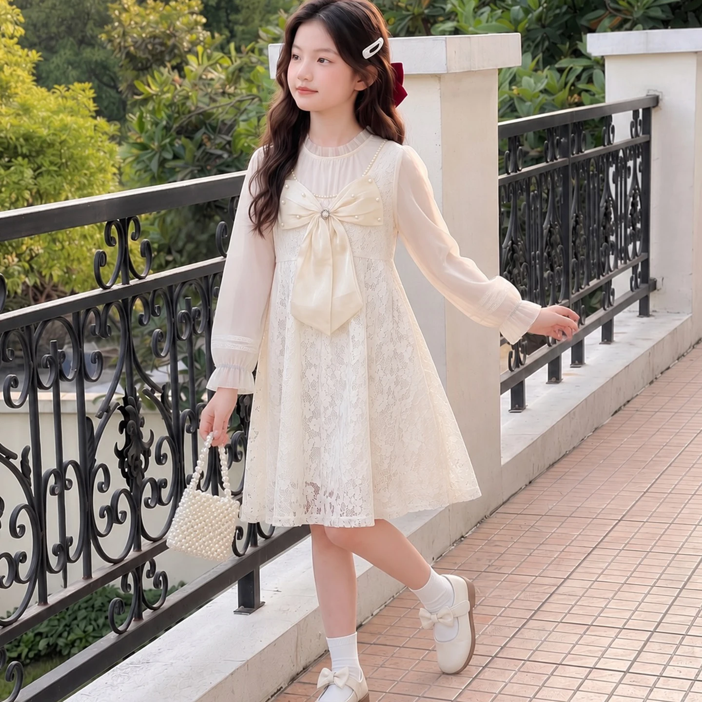 Spring Girls Lace Dress Princess Party Dresses for Kids Elegant Children Clothing Baby Girl Prom Dress for 6 8 10 12 14 Years