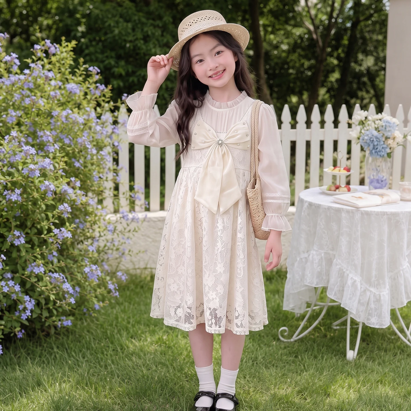 Spring Girls Lace Dress Princess Party Dresses for Kids Elegant Children Clothing Baby Girl Prom Dress for 6 8 10 12 14 Years