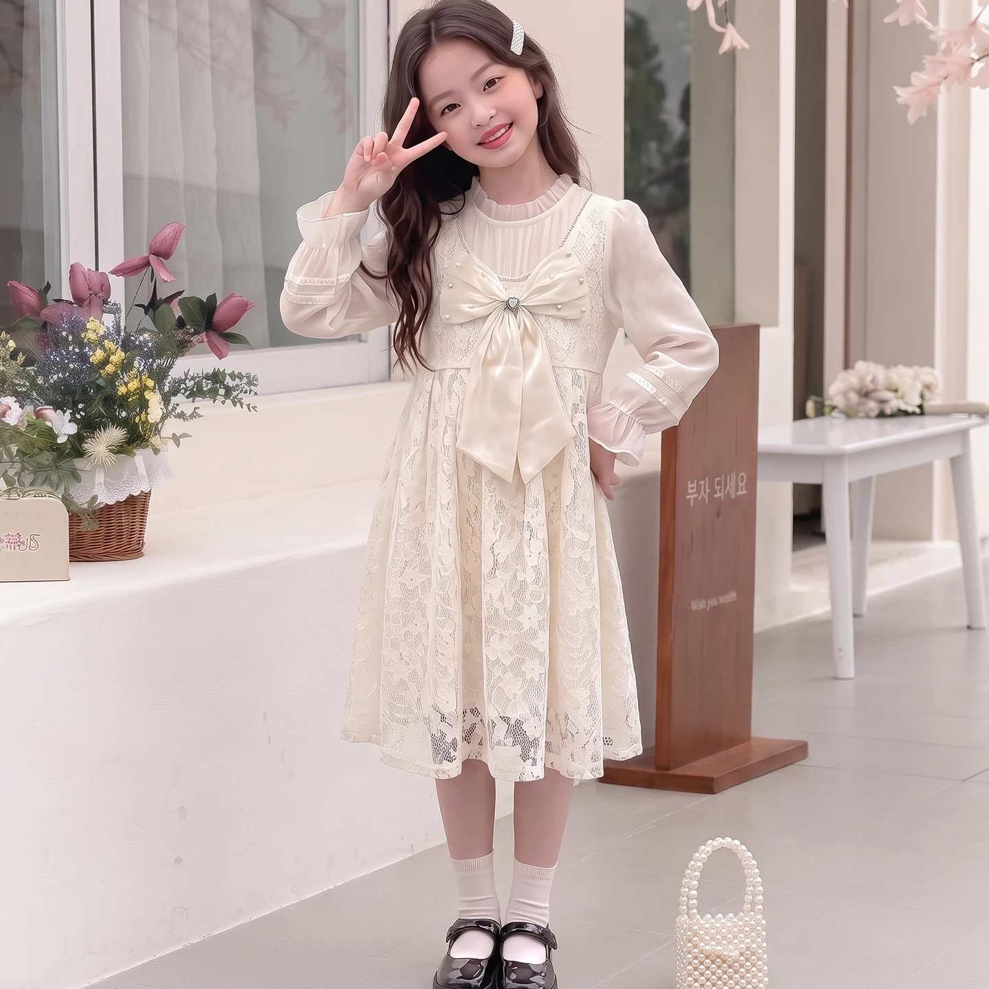Spring Girls Lace Dress Princess Party Dresses for Kids Elegant Children Clothing Baby Girl Prom Dress for 6 8 10 12 14 Years