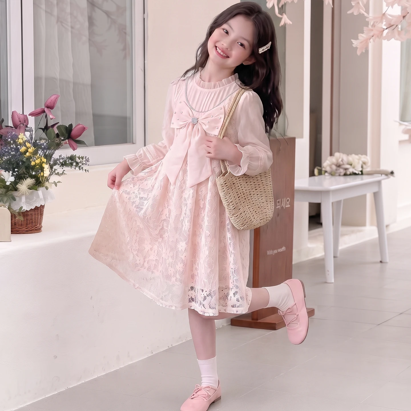 Spring Girls Lace Dress Princess Party Dresses for Kids Elegant Children Clothing Baby Girl Prom Dress for 6 8 10 12 14 Years