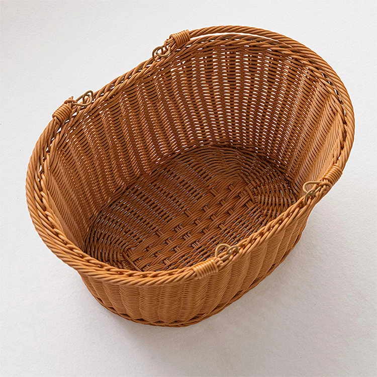 Simple Rattan Basket Photography Props Newborn Photoshoot Props Handmade Woven Retro Bamboo Baskets Studio Shooting Accessories