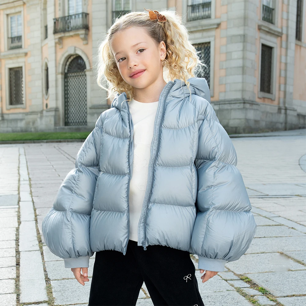 Dave Bella Girls Down Jacket Autumn Winter Children Plush Thick Hooded White Duck Down Topcoat Outerwear Kids Clothing DK4254970