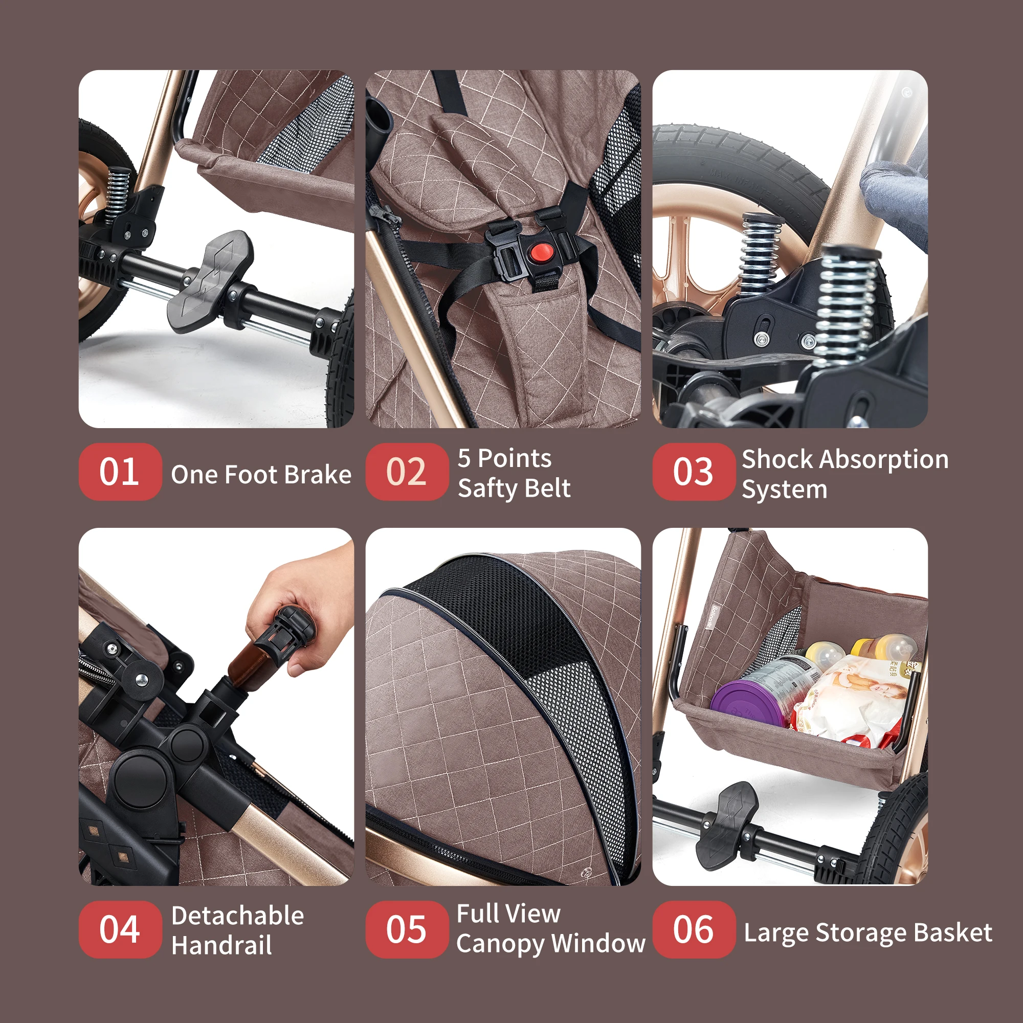 All-in-One Luxury Pram: Vista 3-in-1 Stroller with Reversible Parent-Facing Seat & High Landscape