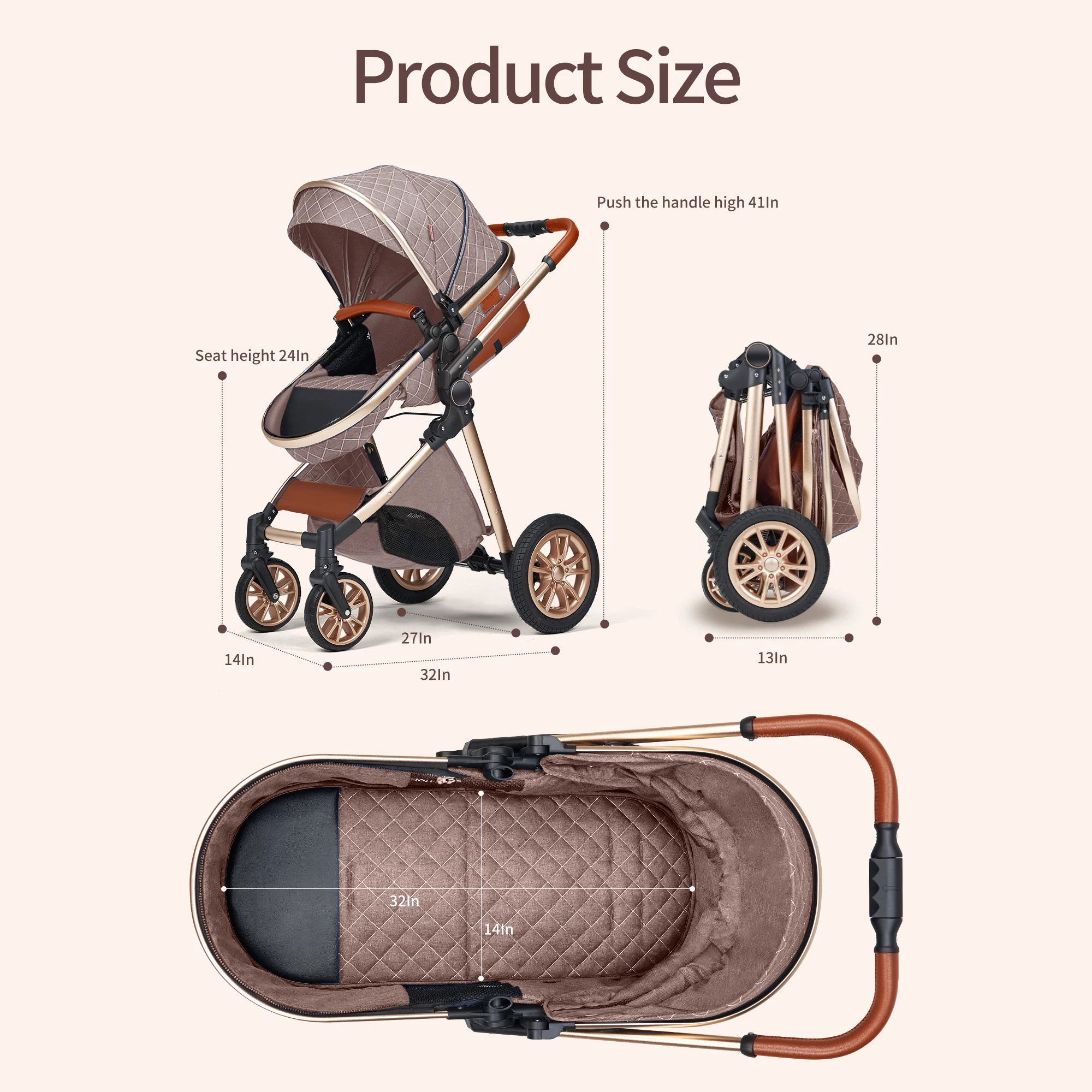All-in-One Luxury Pram: Vista 3-in-1 Stroller with Reversible Parent-Facing Seat & High Landscape