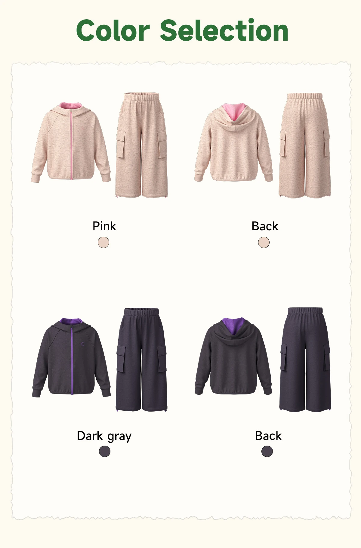 Amila Spring Children's Pants Set, Men's and Women's Hooded Zipper Jacket, Casual Children's Clothing Top, Two Piece Pants Set