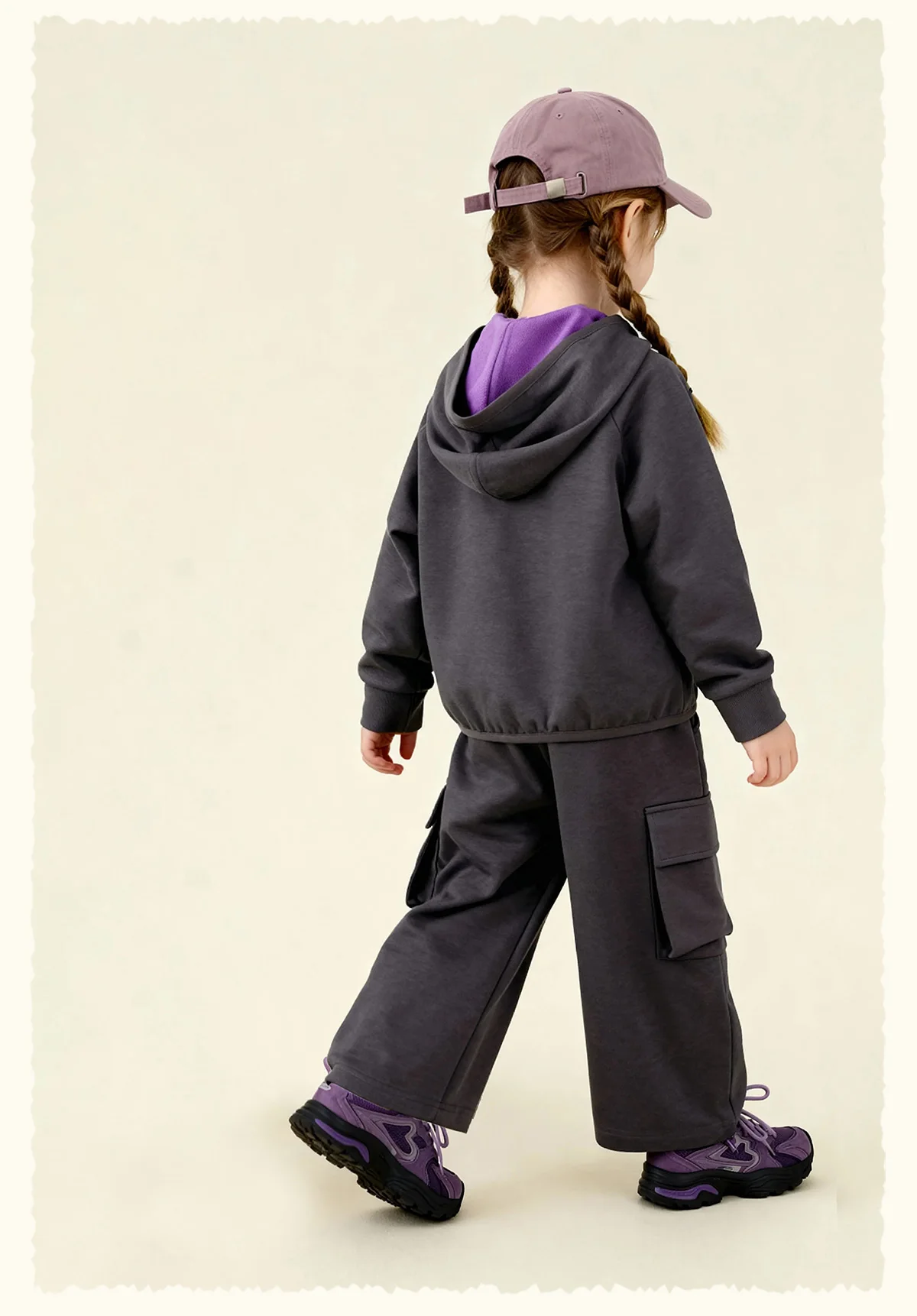 Amila Spring Children's Pants Set, Men's and Women's Hooded Zipper Jacket, Casual Children's Clothing Top, Two Piece Pants Set