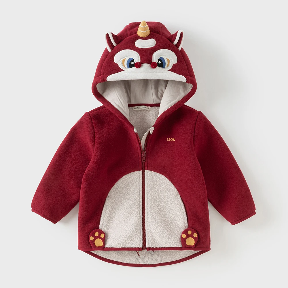 Dave Bella Children's Fleece Coat Tops Autumn Boys Girls Baby Fashion Casual Kids Hooded Jacket Outdoor New Year DBX14462-E