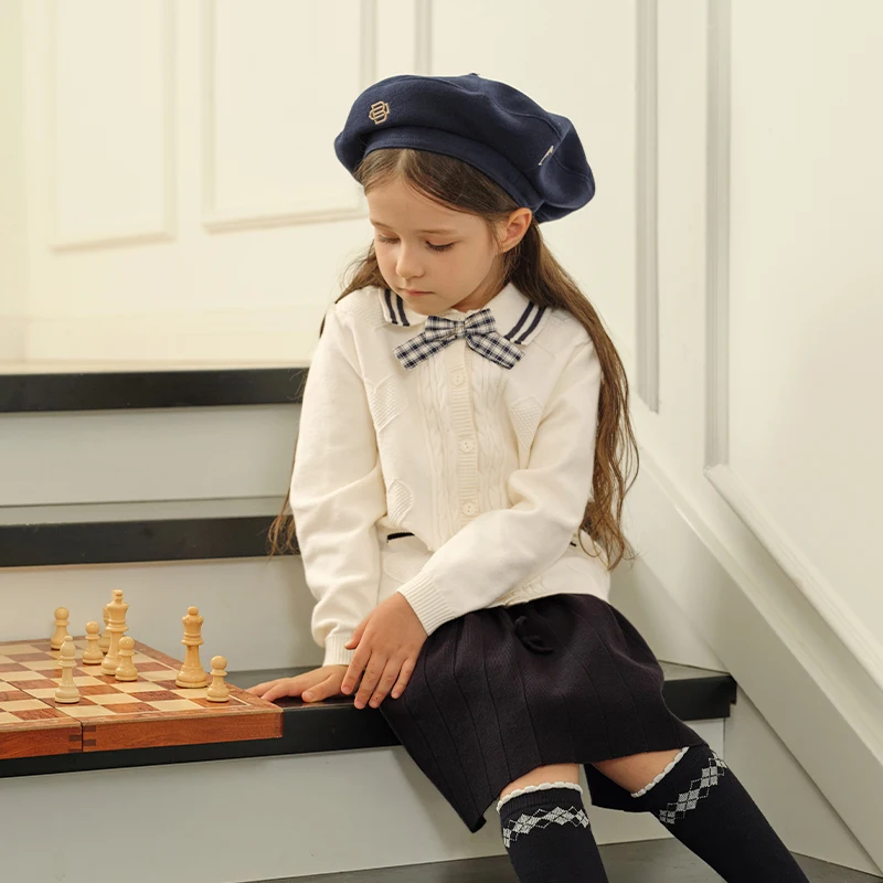 Dave Bella Children 2PCS Sweater Skirt Sets Girls Long Sleeve Cardigan Princess Skirt Party Clothes Top Dress Suits DK3241333