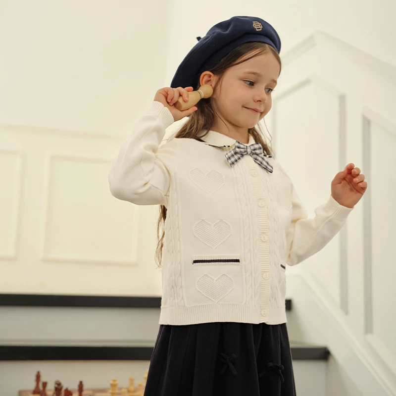 Dave Bella Children 2PCS Sweater Skirt Sets Girls Long Sleeve Cardigan Princess Skirt Party Clothes Top Dress Suits DK3241333