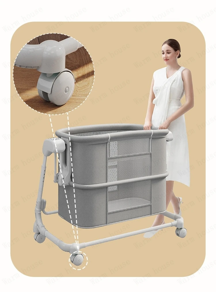 2025 New Portable Child Beds Multifunctional Children Folding Newborn Baby Cribs Child Beds Luxury Baby Bassinet Bedside Crib