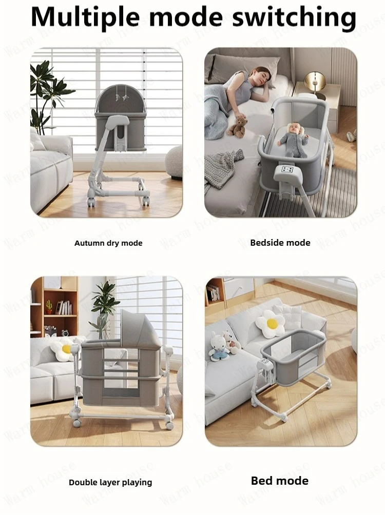 2025 New Portable Child Beds Multifunctional Children Folding Newborn Baby Cribs Child Beds Luxury Baby Bassinet Bedside Crib