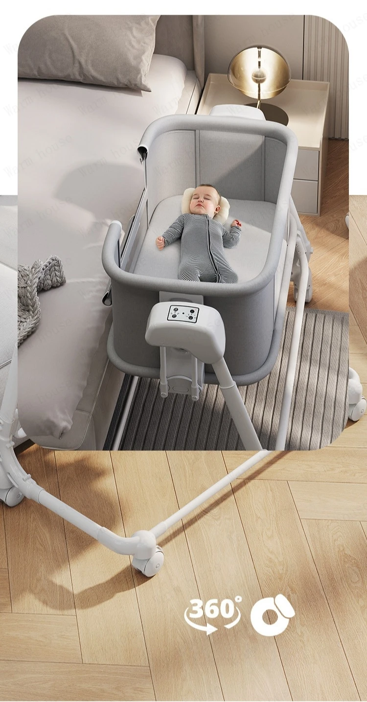 2025 New Portable Child Beds Multifunctional Children Folding Newborn Baby Cribs Child Beds Luxury Baby Bassinet Bedside Crib