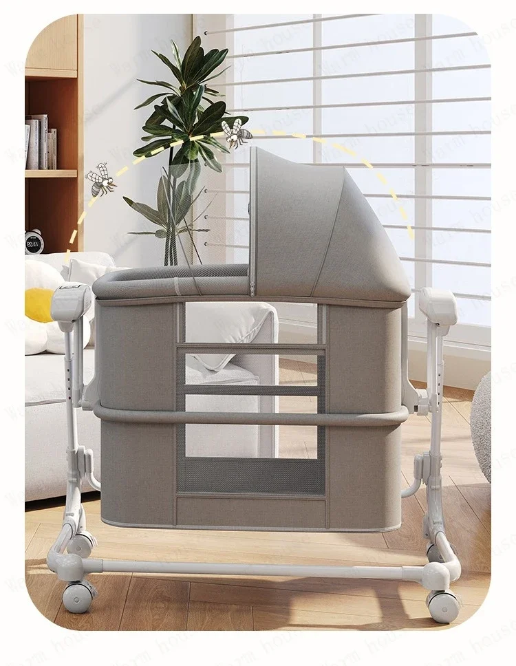 2025 New Portable Child Beds Multifunctional Children Folding Newborn Baby Cribs Child Beds Luxury Baby Bassinet Bedside Crib