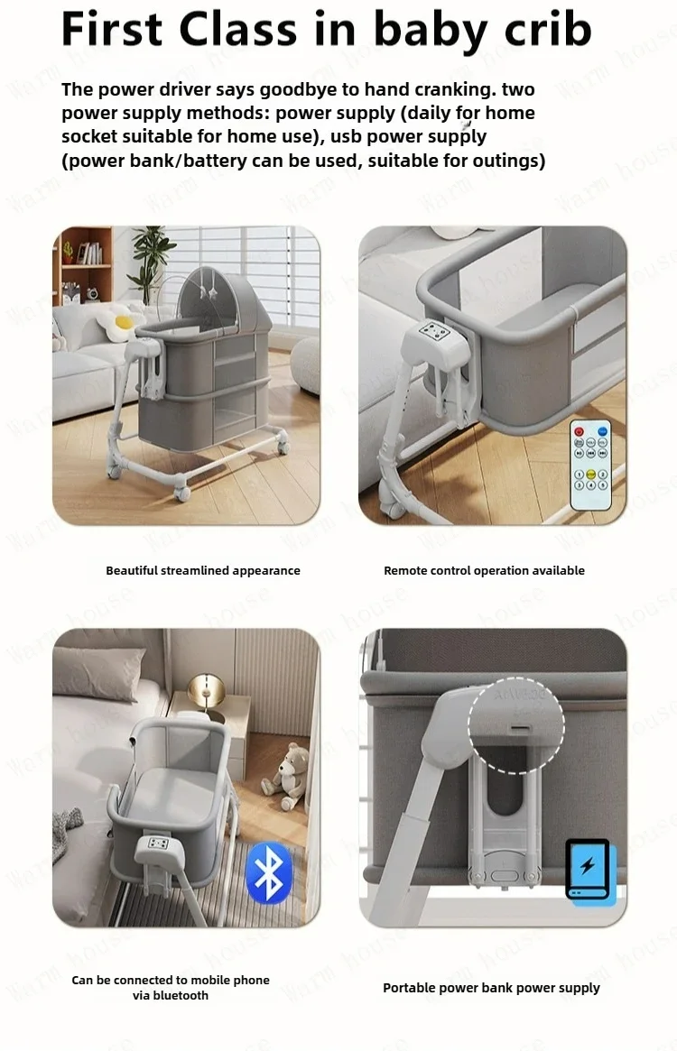 2025 New Portable Child Beds Multifunctional Children Folding Newborn Baby Cribs Child Beds Luxury Baby Bassinet Bedside Crib