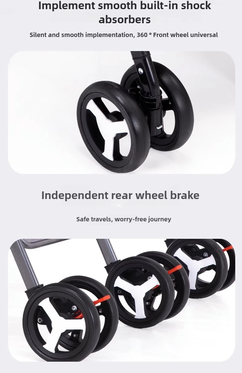 Twin Stroller, Double Seat/double Recline Stroller, Foldable, Suitable for Two People and Can Be Taken Into Elevators.